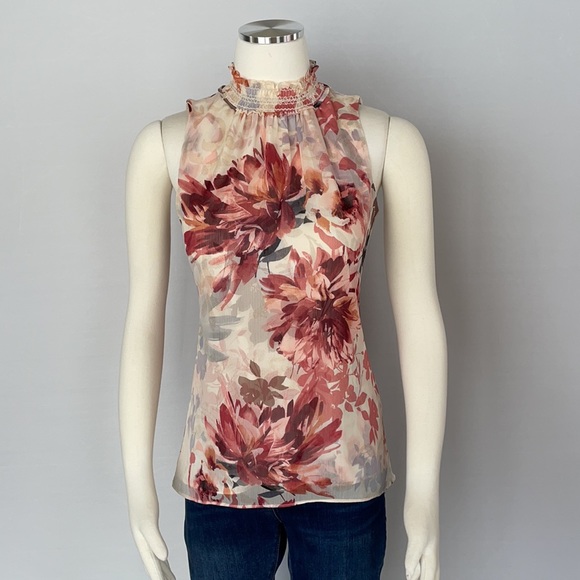 NWOT WHBM Floral Sleeveless Blouse..XX Small - Picture 2 of 16